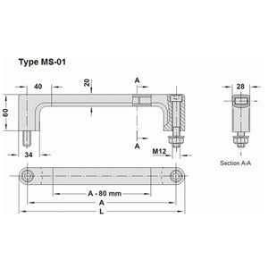 Component Handle Aluminium Handle - MS1